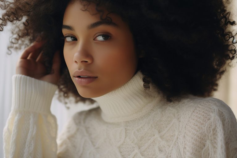 Femme afro aux beaux cheveux crépus