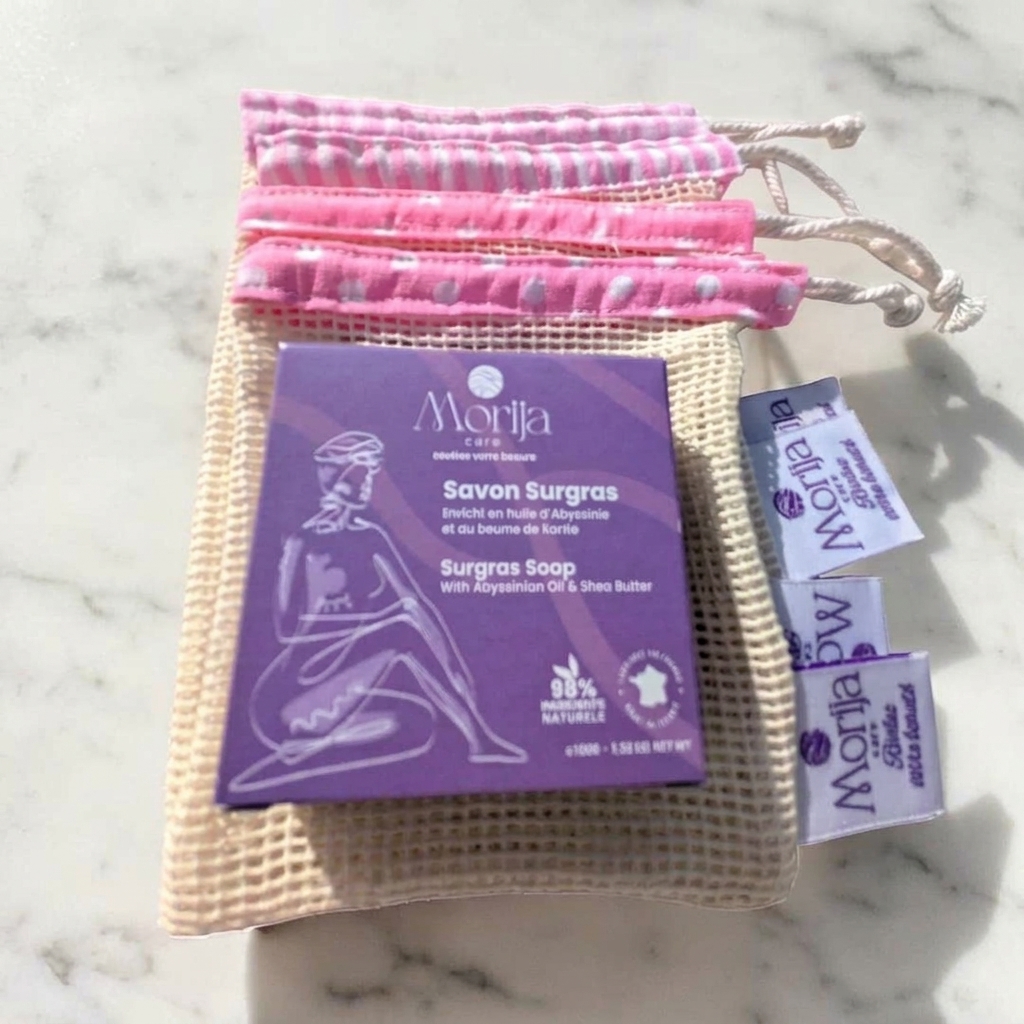 Pochons en filet rose pour savon